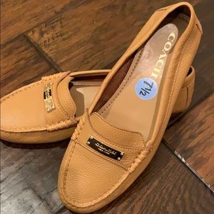 Coach tan leather loafers